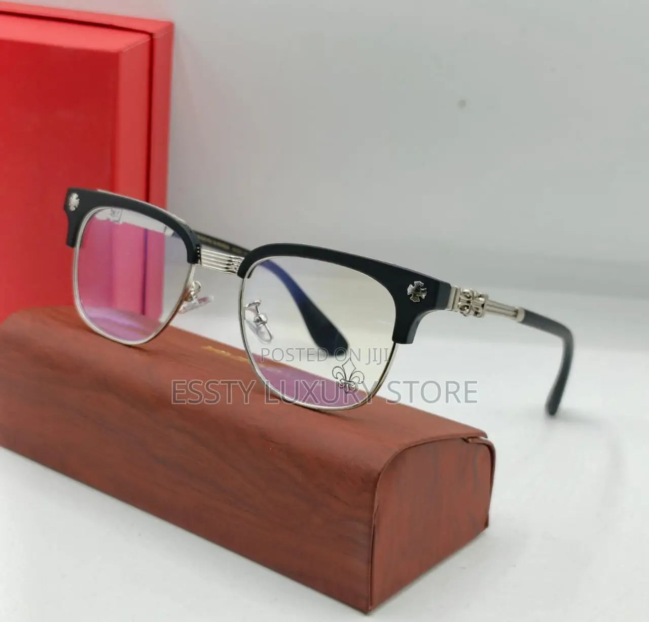 High Quality Luxury Chrome Heart Men Glasses