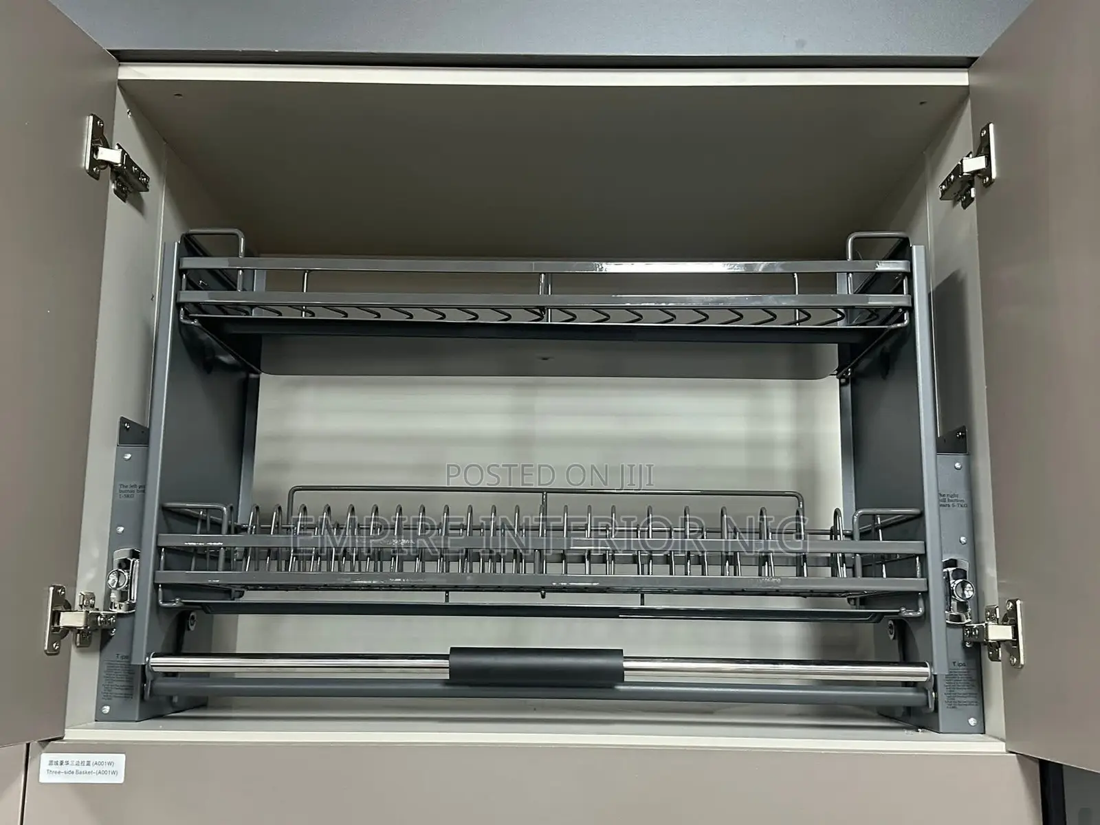 Grey Pull-Down Plate Rack