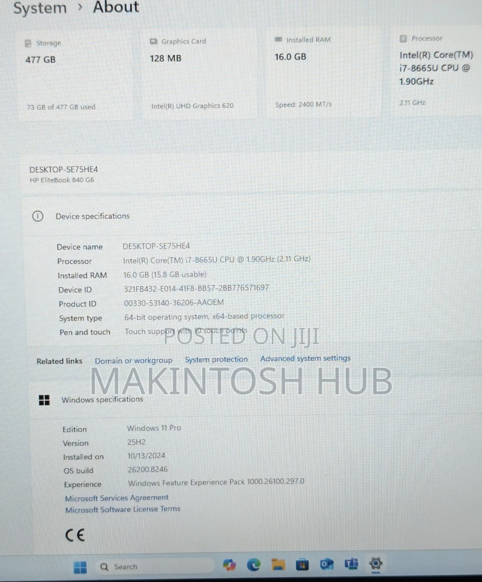 Laptop HP EliteBook 840 G6 16GB Intel Core i7 SSD 512GB