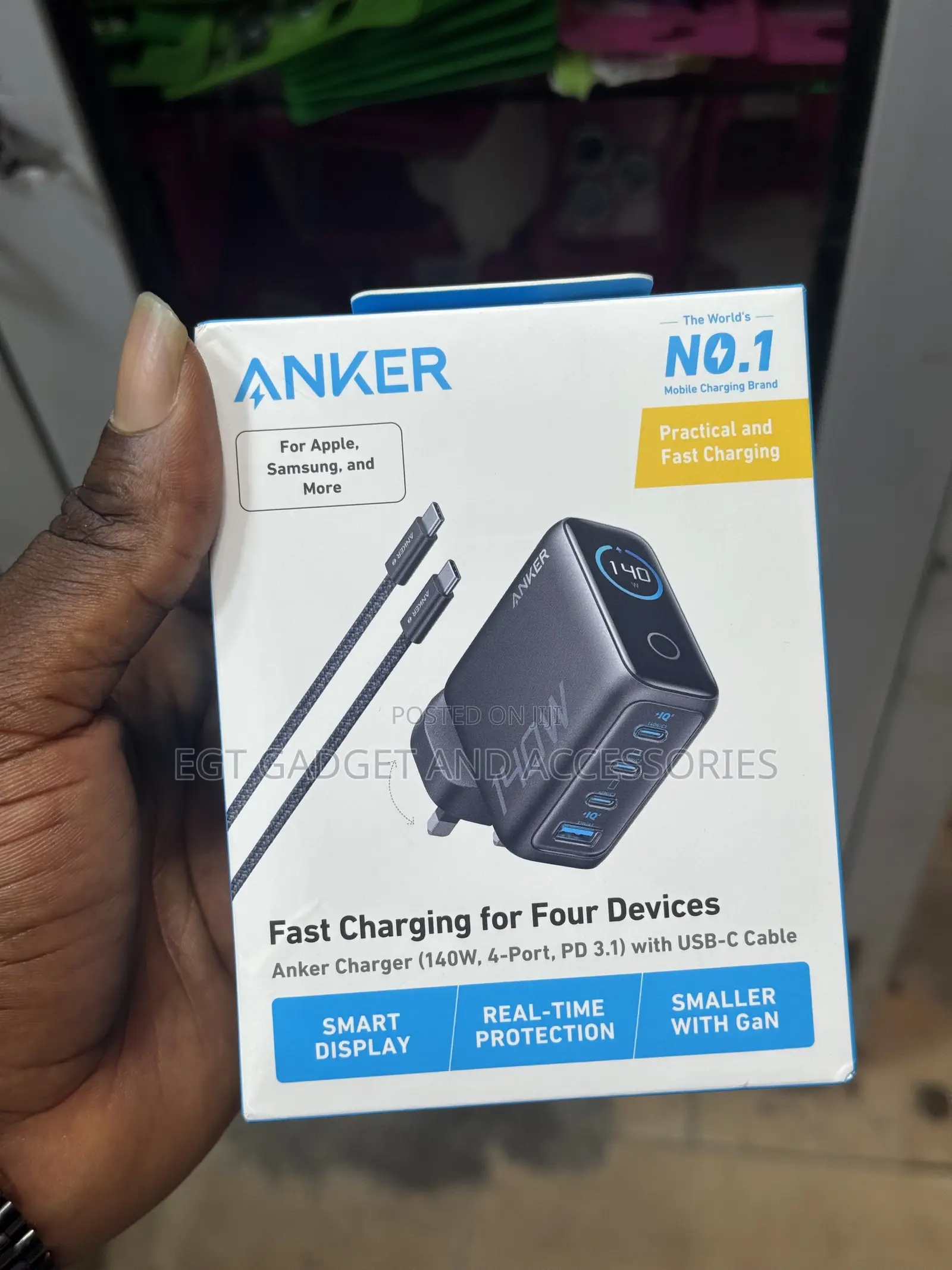 Anker Charger (140W, 4-Port, PD 3.1) With USB-C Cable