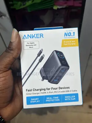 Anker Charger (140W, 4-Port, PD 3.1) With USB-C Cable