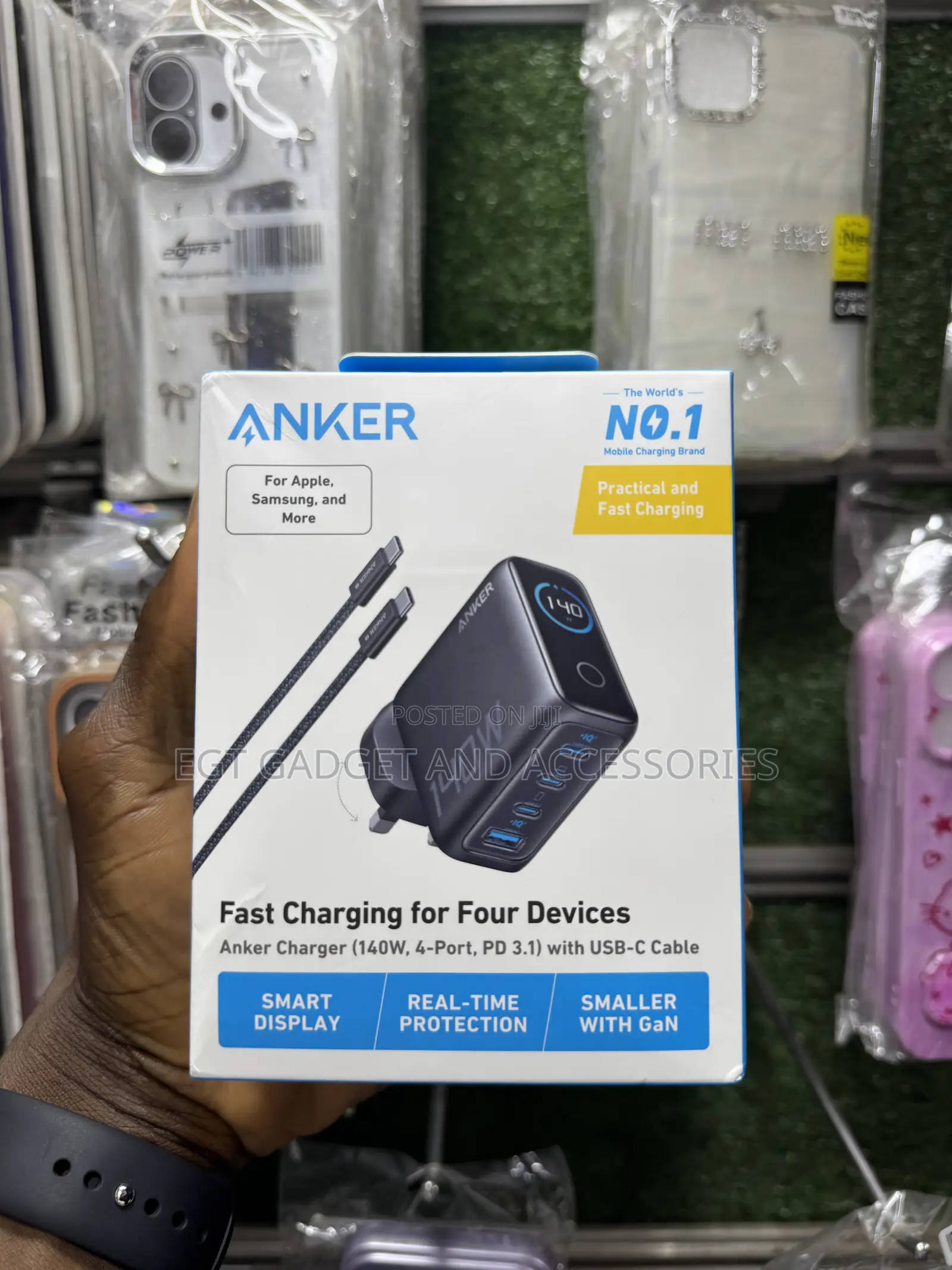Anker Charger (140W, 4-Port, PD 3.1) With USB-C Cable