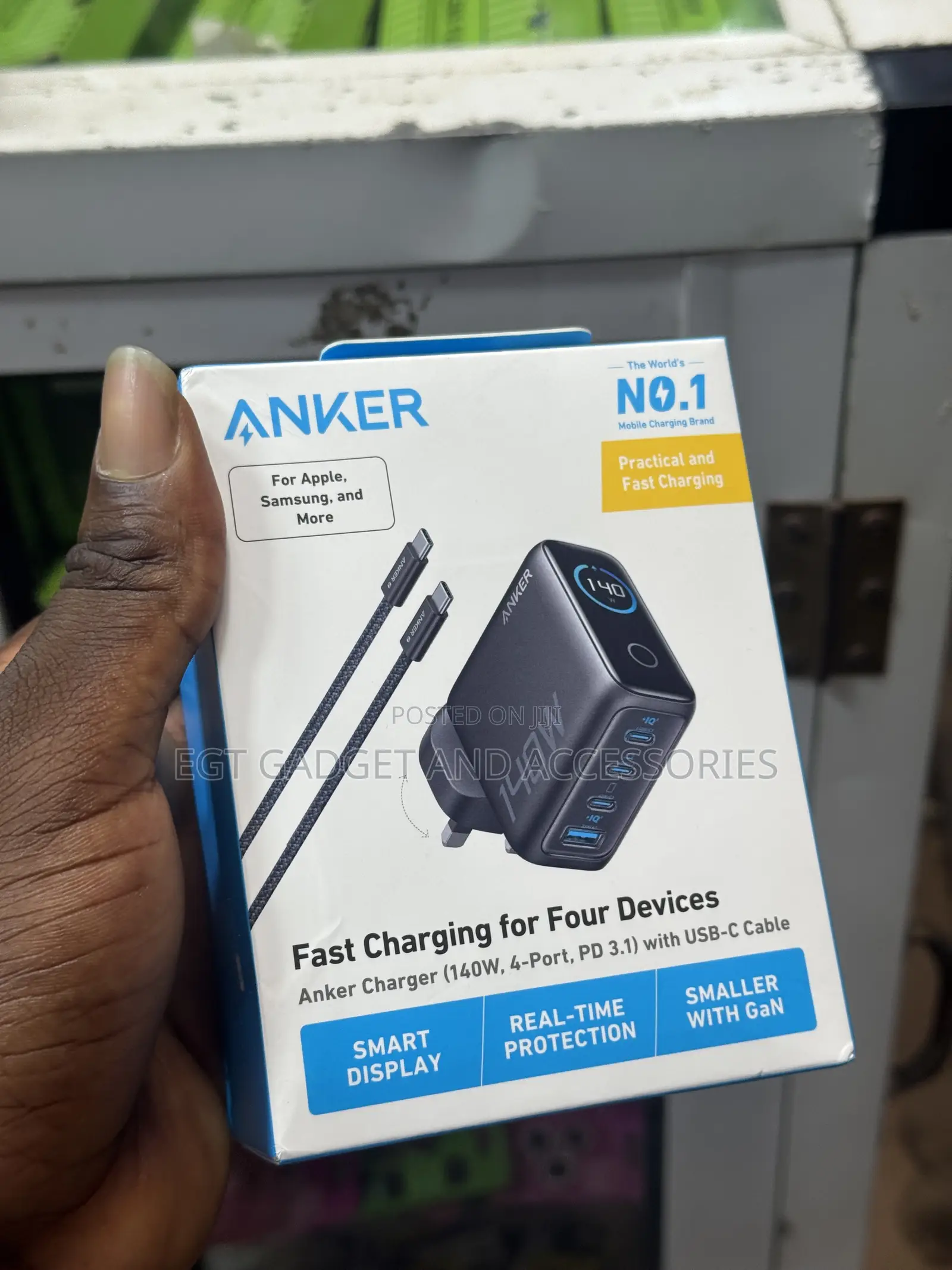 Anker Charger (140W, 4-Port, PD 3.1) With USB-C Cable