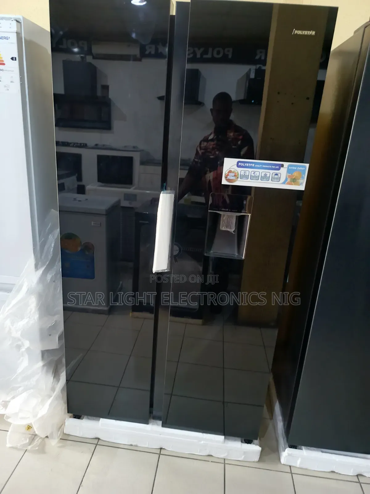 Inverter Fridge Side by Side Mirror Black