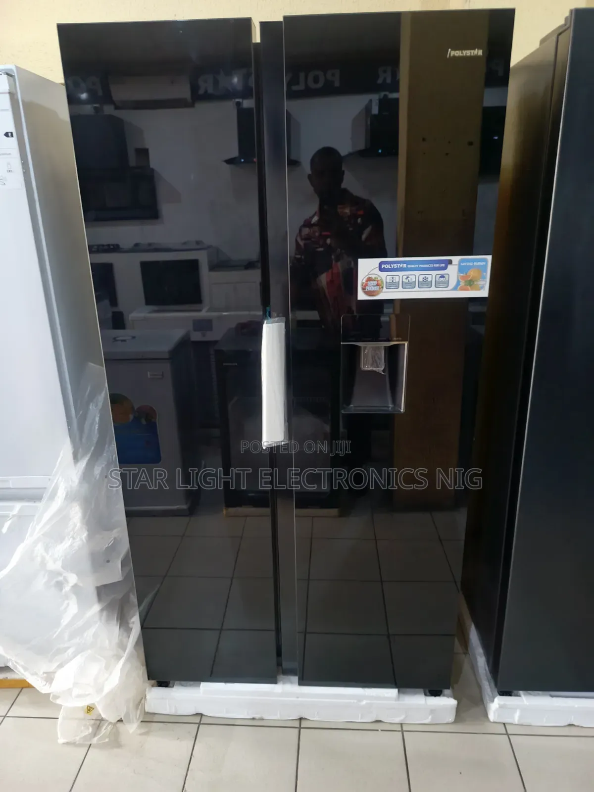Inverter Fridge Side by Side Mirror Black