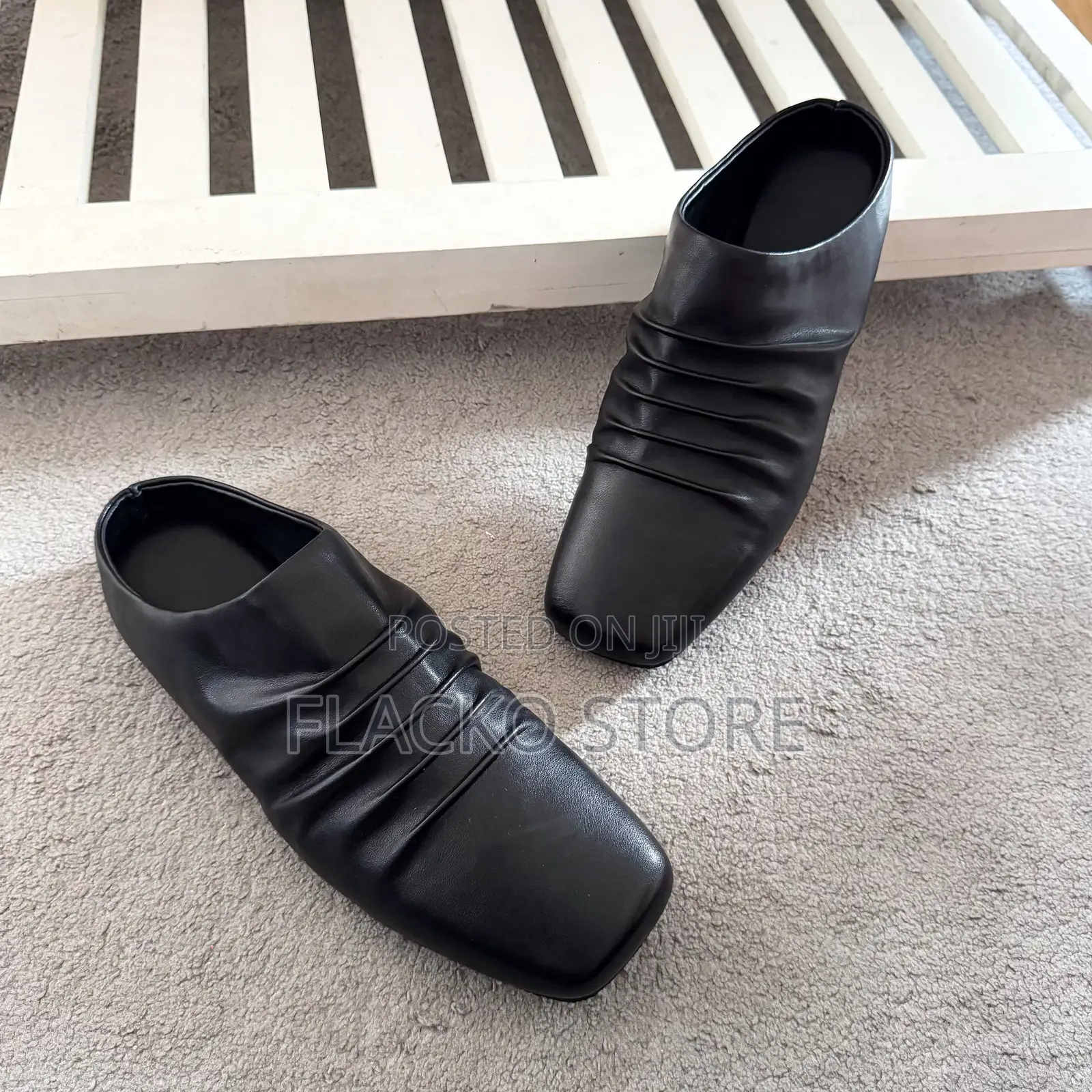 Premium Unorthodox Pleated Leather Mules