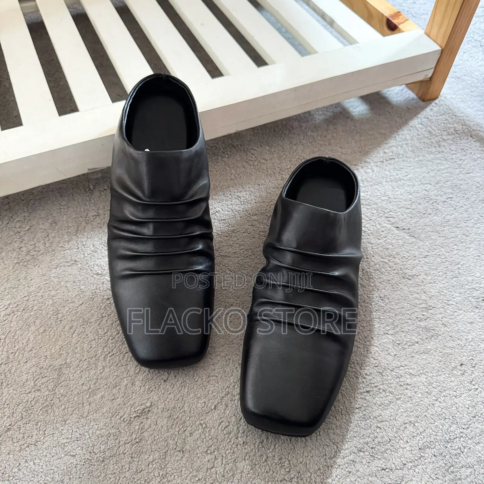 Premium Unorthodox Pleated Leather Mules