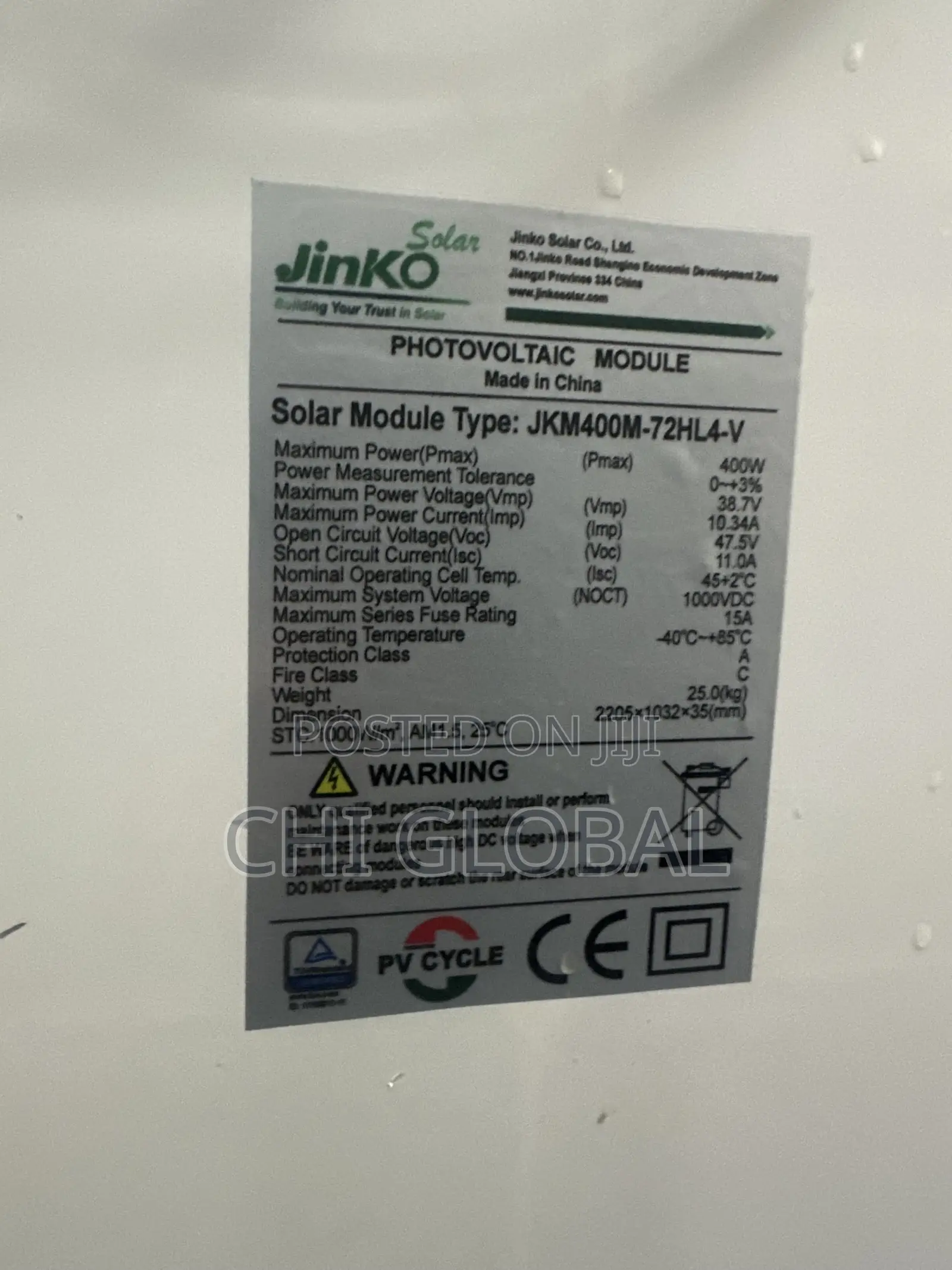 Jinko 400w Solar Panels