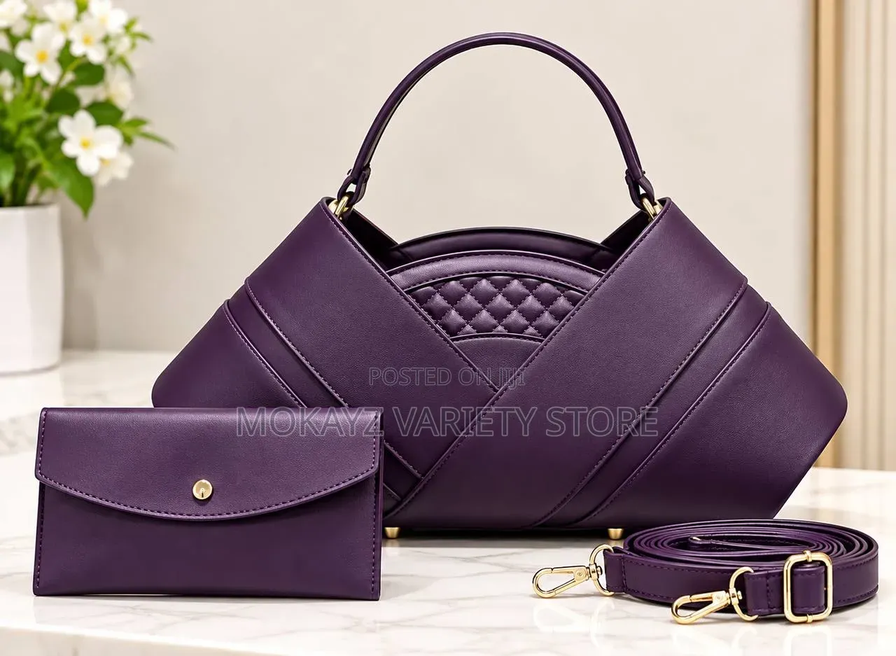 Classique Quilted v Shape Statement Leather Handbag With Mini Purse