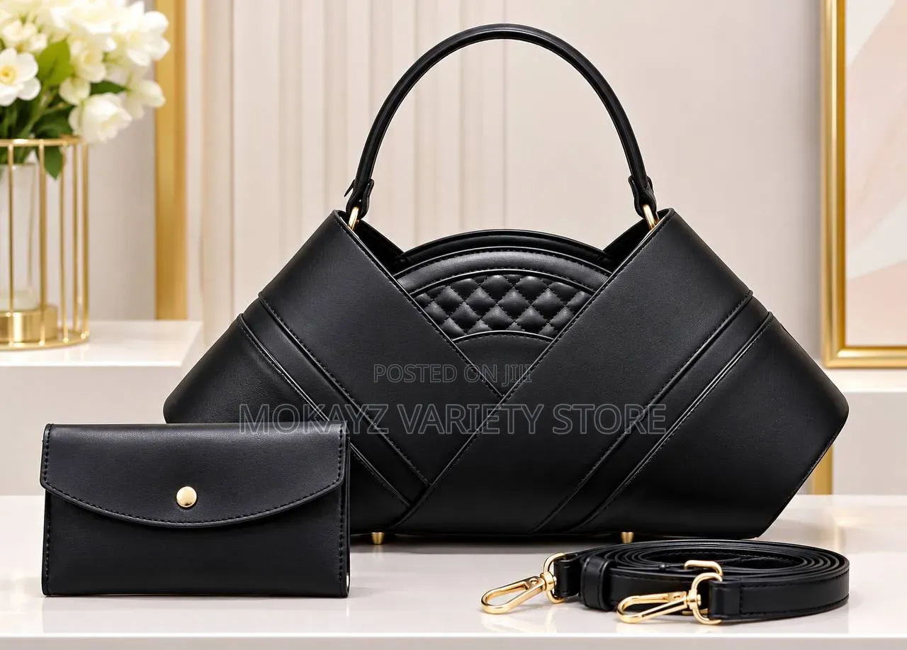 Classique Quilted v Shape Statement Leather Handbag With Mini Purse