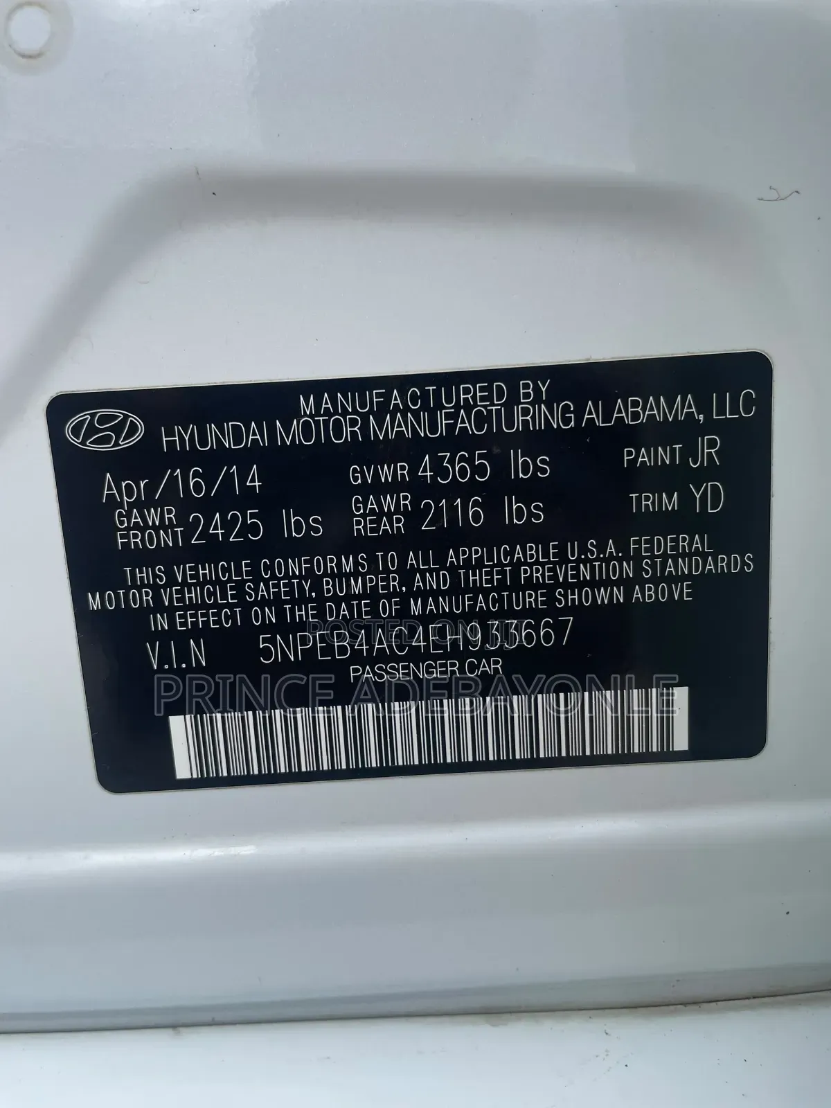 Hyundai Sonata SE 4dr Sedan (2.0L 4cyl Turbo 6A) 2014 White