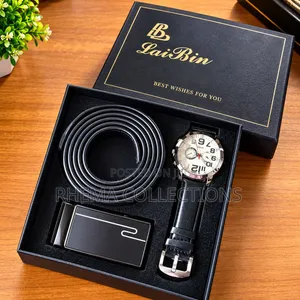 Luxury Men's Watch & Belt Gift Set
