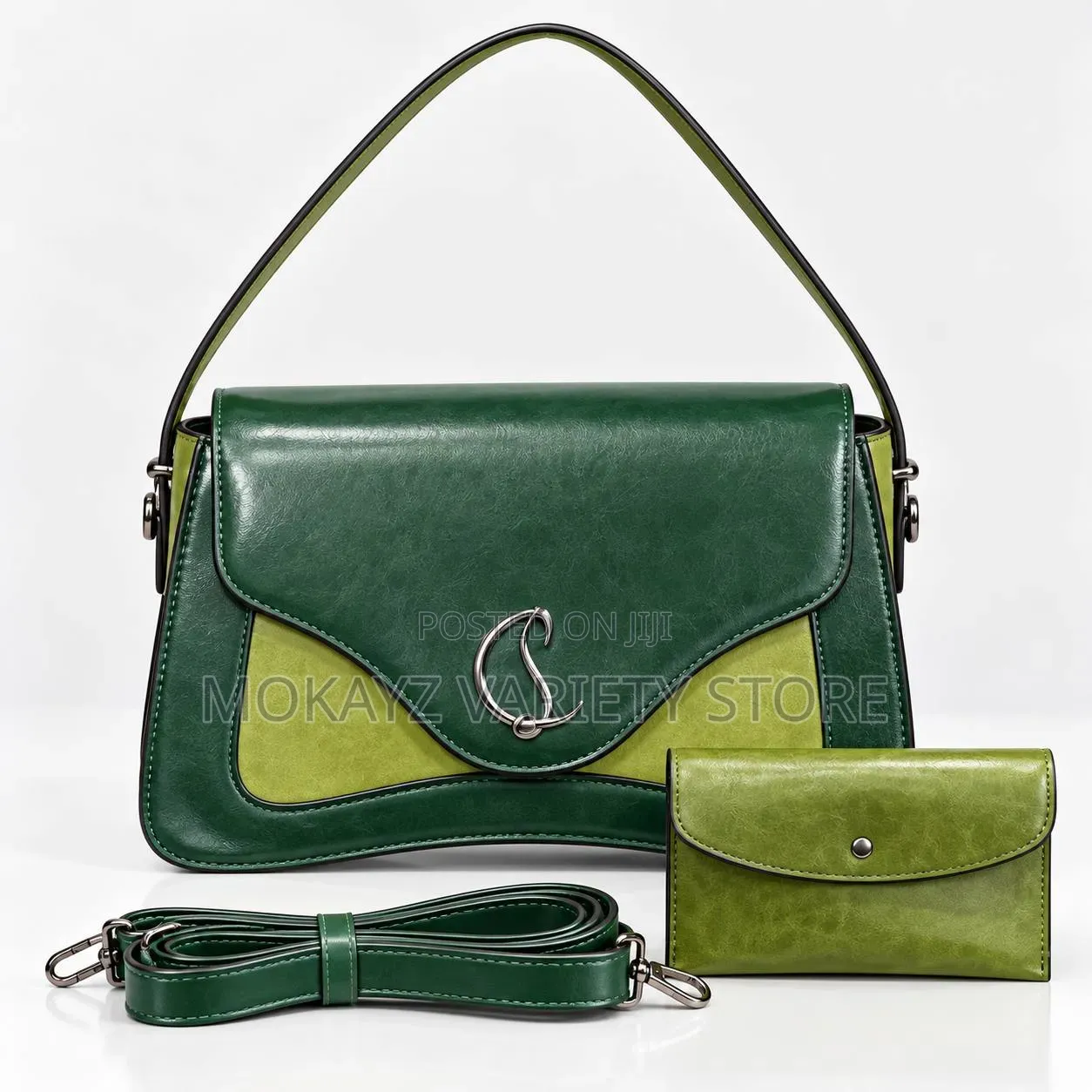 2in1 Timeless Elegance C Luxe Quality Structure Leather Handbag