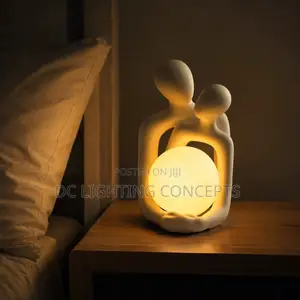 Modern Art Deco Abstract Couple Sculpture Led Night Light.