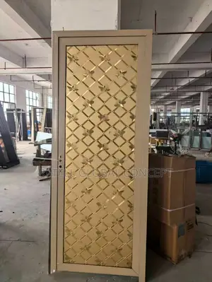 Full Double Glass Bathroom Door [Gold]