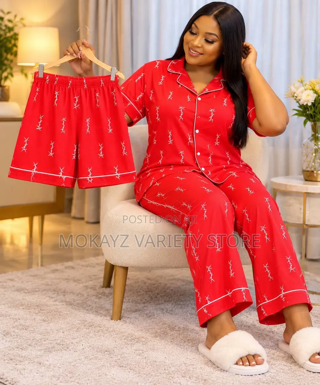3pc Pyjamas Set Quality Shirt,short and Trouser Night Wear DSG