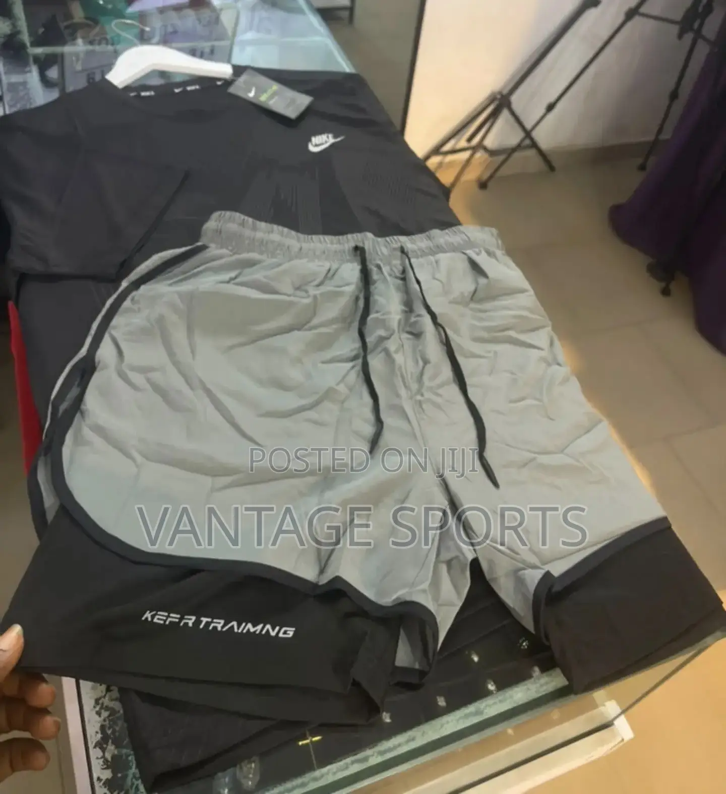 Men’s 2-Piece Gym Workout Set – Athletic T-Shirt & Training Shorts
