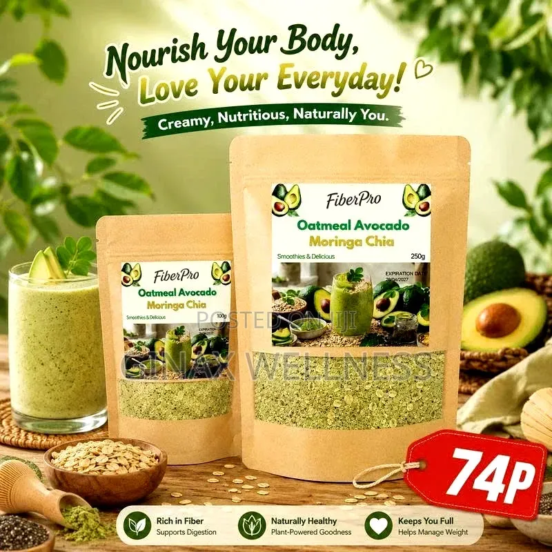 FiberPro Oatmeal, Avocado, Moringa and Chia Seeds Healthy Meal
