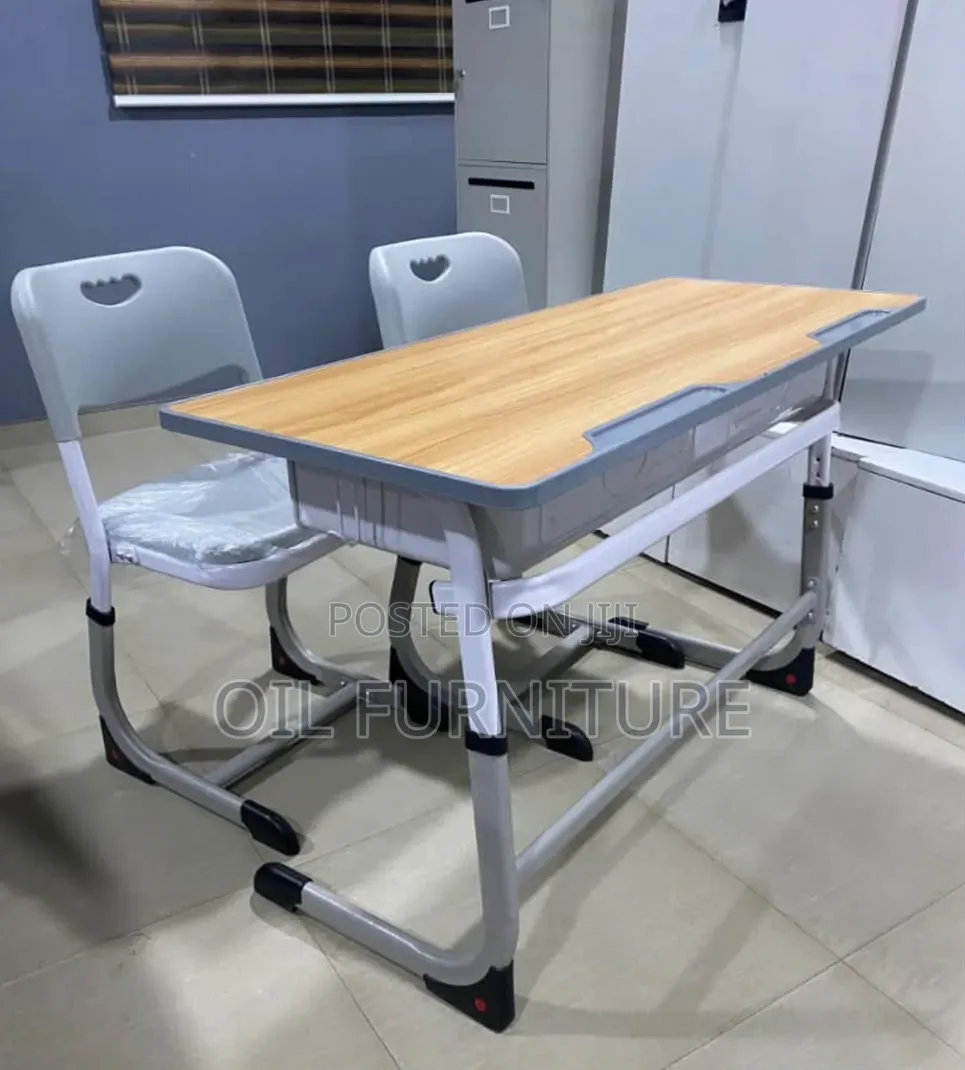 Quality Ergonomic Children's Study Table and Chair Set (2-Seater)