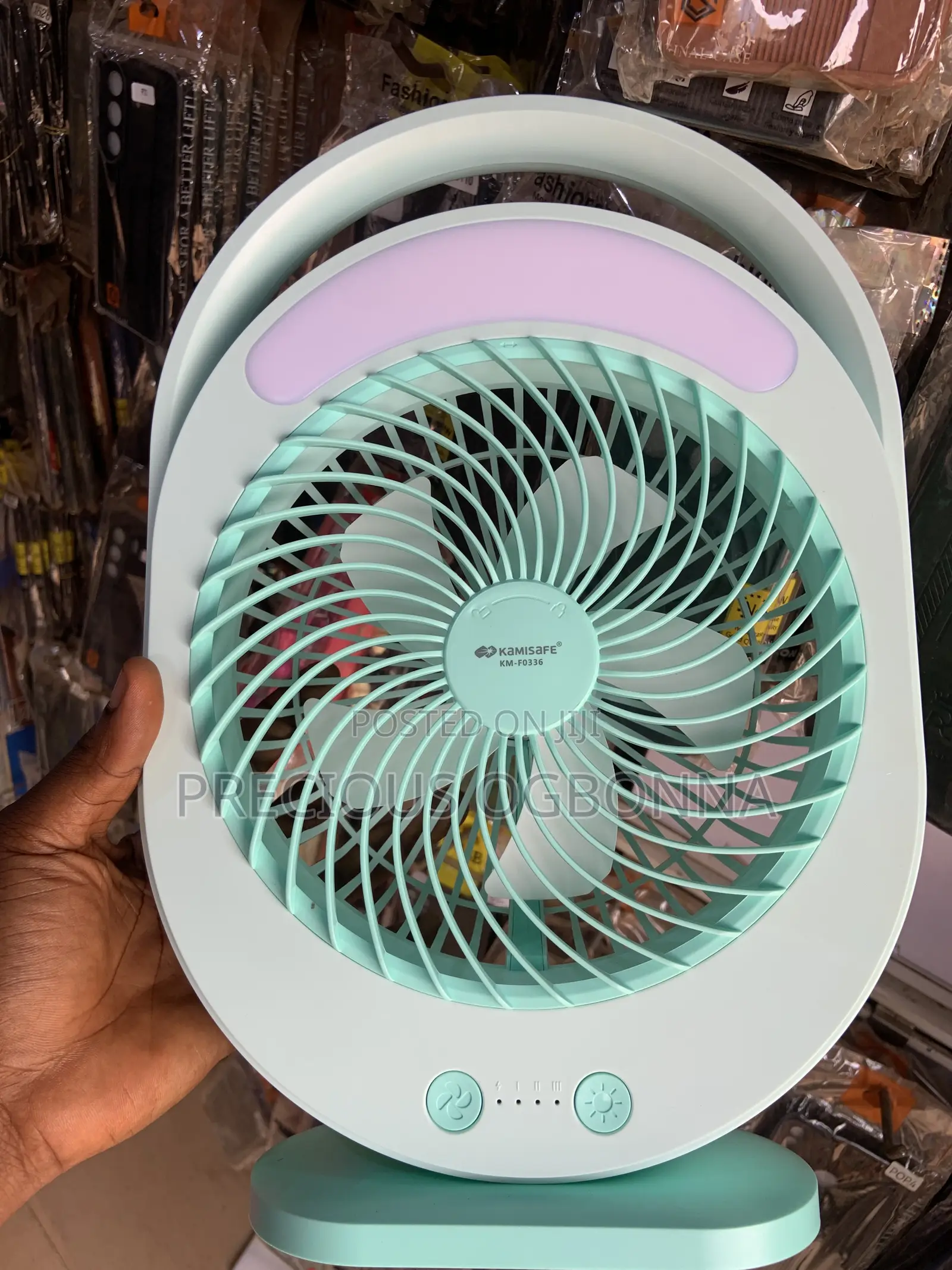 Kamisafe Rechargeable Fan With Led Light