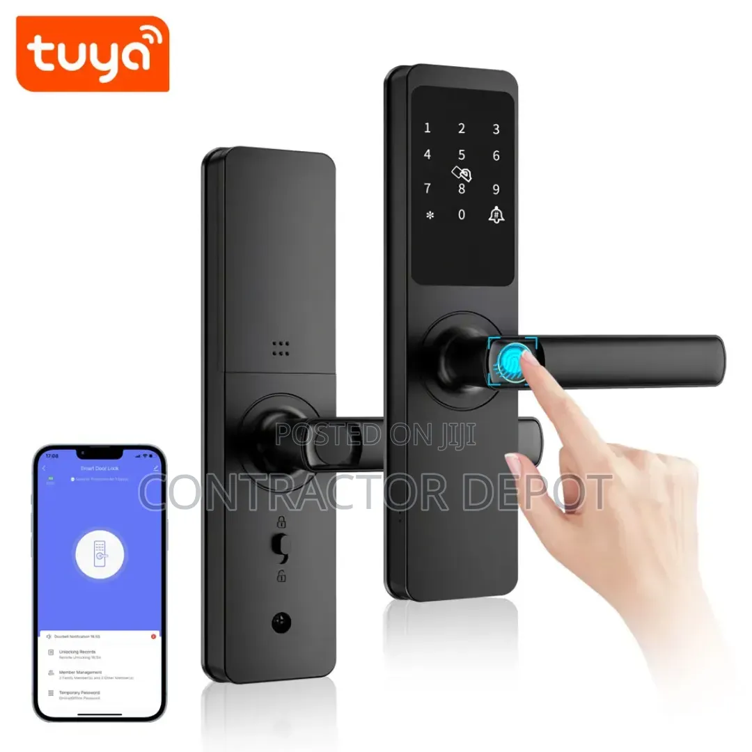 Fingerprint WiFi Touchscreen Matte Black Room Smart Door Lock