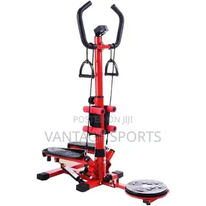 Standing Fitness Stepper Machine With Support Handle & Bands