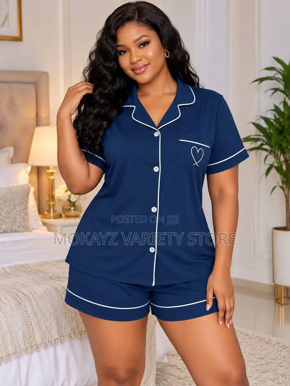 2pc Quality Pyjamas Set Shirt and Short Night Wear