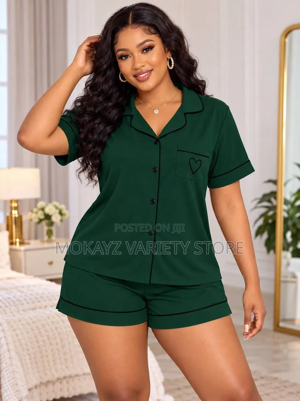 2pc Quality Pyjamas Set Shirt and Short Night Wear