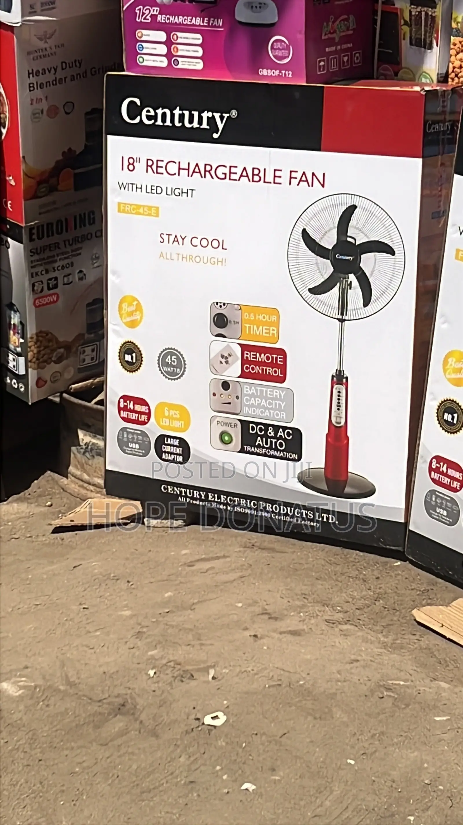 Century Rechargeable Fan 18”