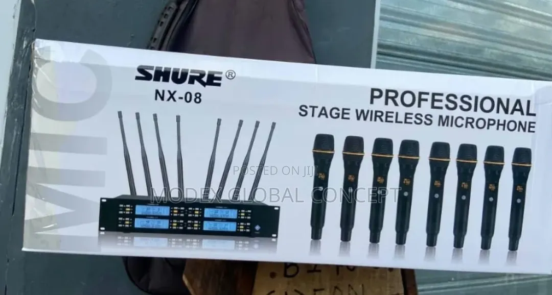 Shure NX-08 (8-in-1) Professional UHF Wireless Microphone System.
