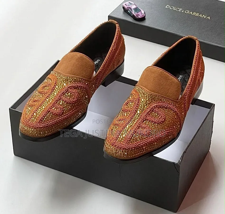 Luxury Studded and Woven Dolce and Gabbana Men's Dress Shoe