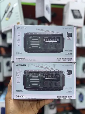 Green Lion G-Radio With Power Bank & Flashlight - Black