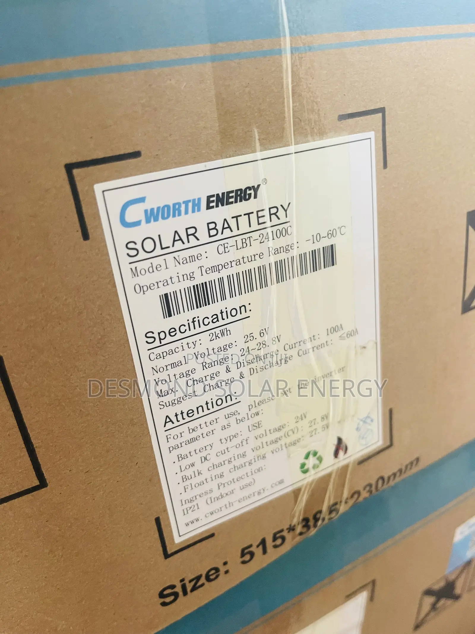 2kwh 24v Cworth Solar Lithium Batteries Very Much Available Now