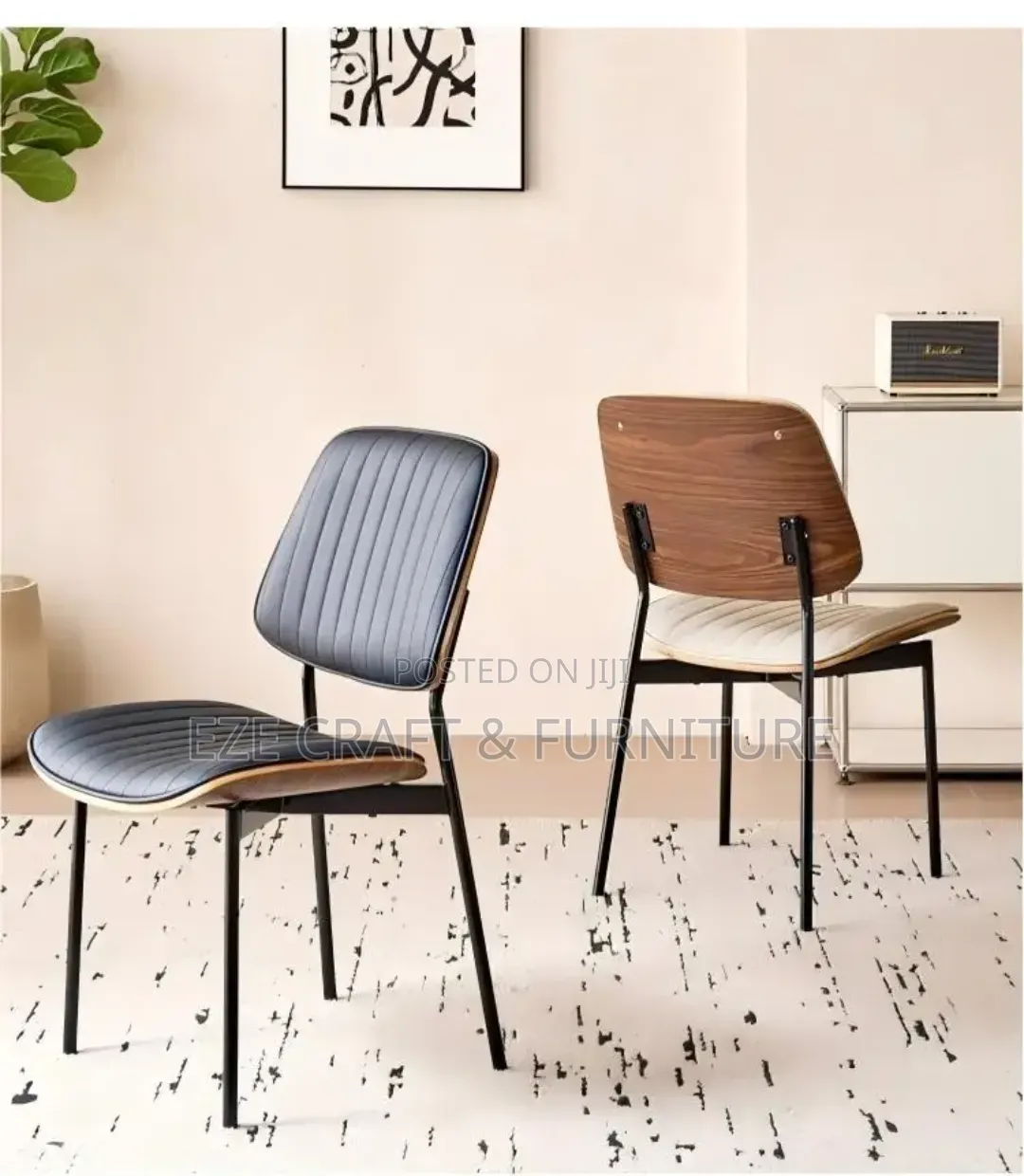 Metal Leg Upholstered Dining Chair