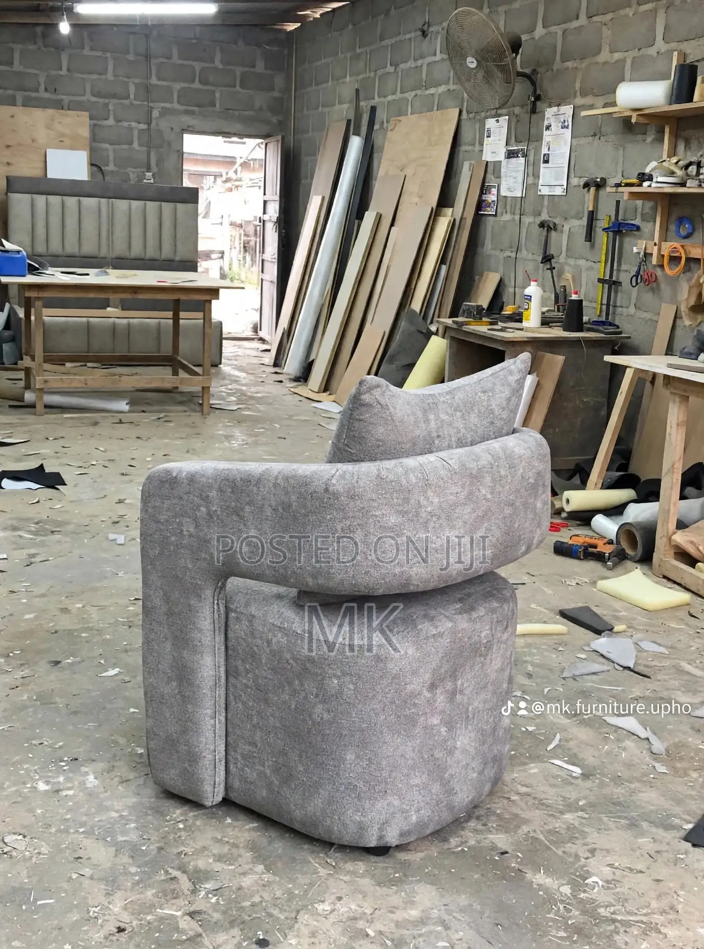 Single Sofa Chair With Pillow - Made in Lagos
