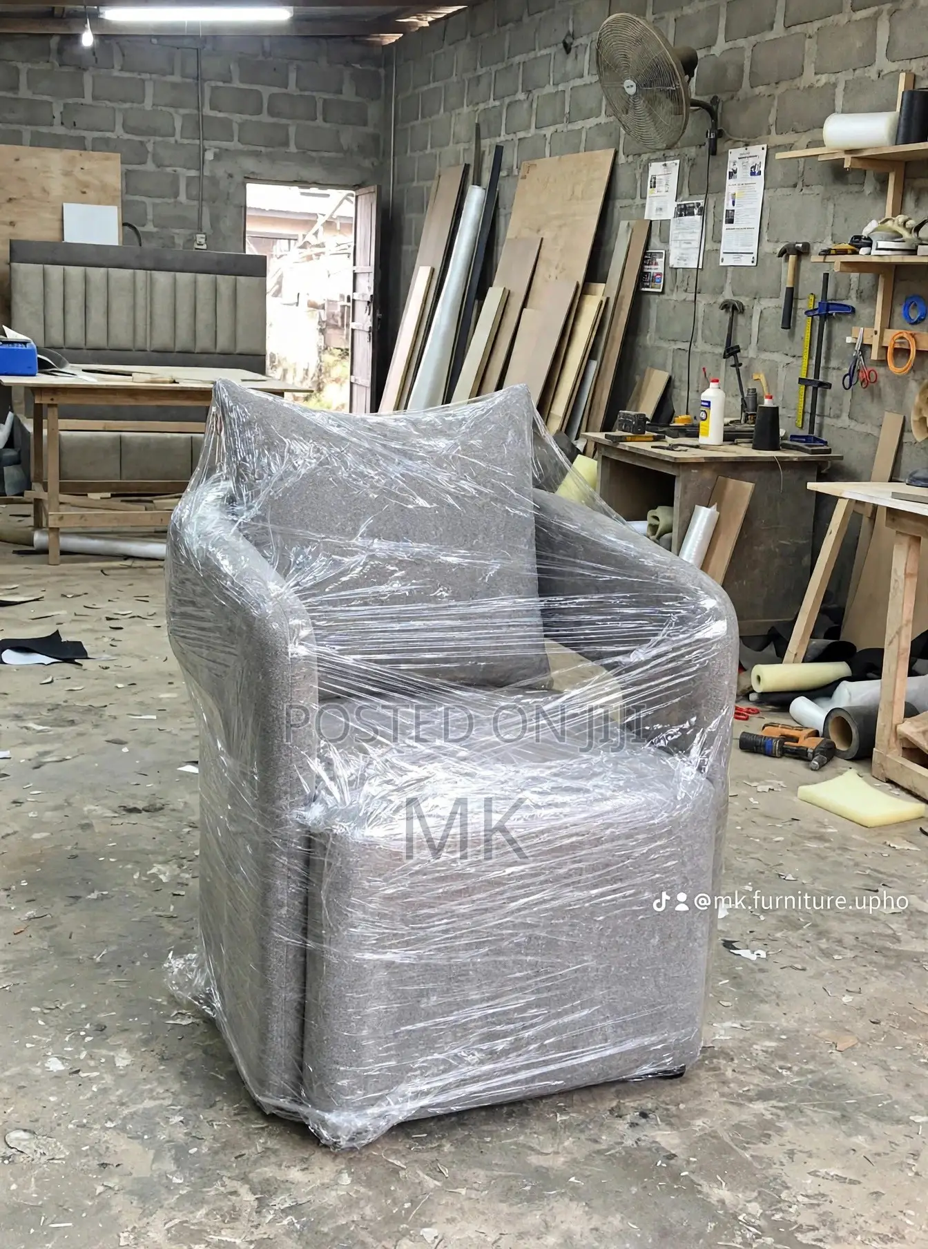 Single Sofa Chair With Pillow - Made in Lagos