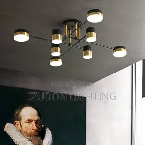 Luxury Black & Gold LED Ceiling Chandelier