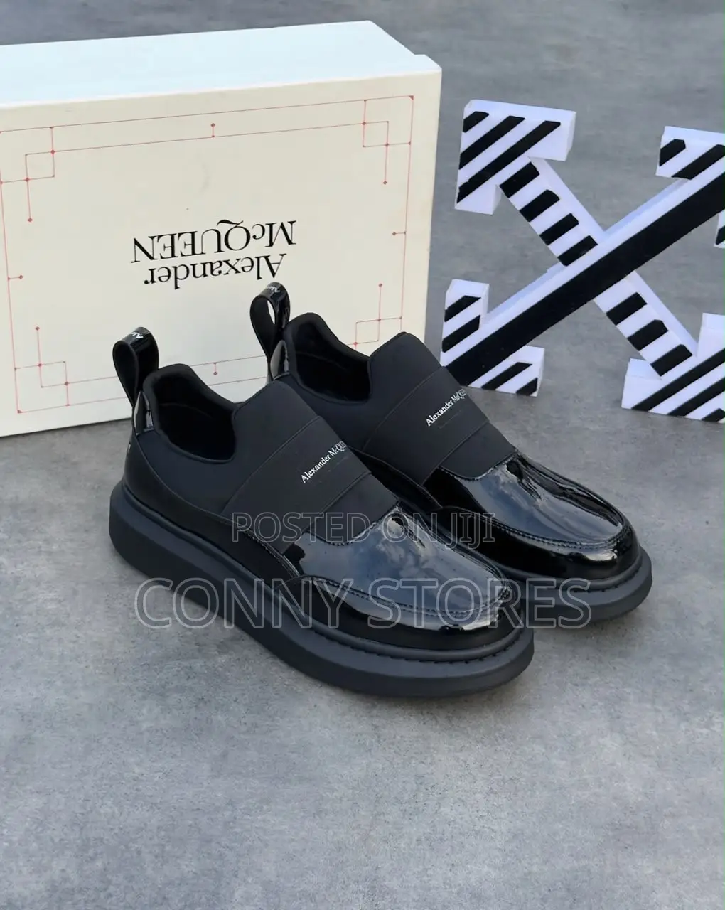 Alexander McQueen Sprint Patent Black Sneakers