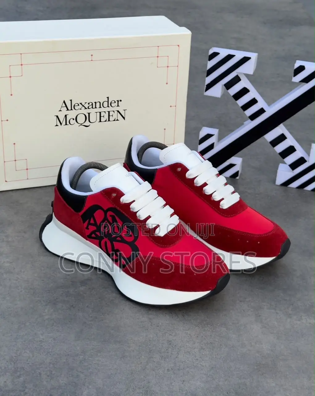 Alexander McQueen Floral Chunky Red Sneakers