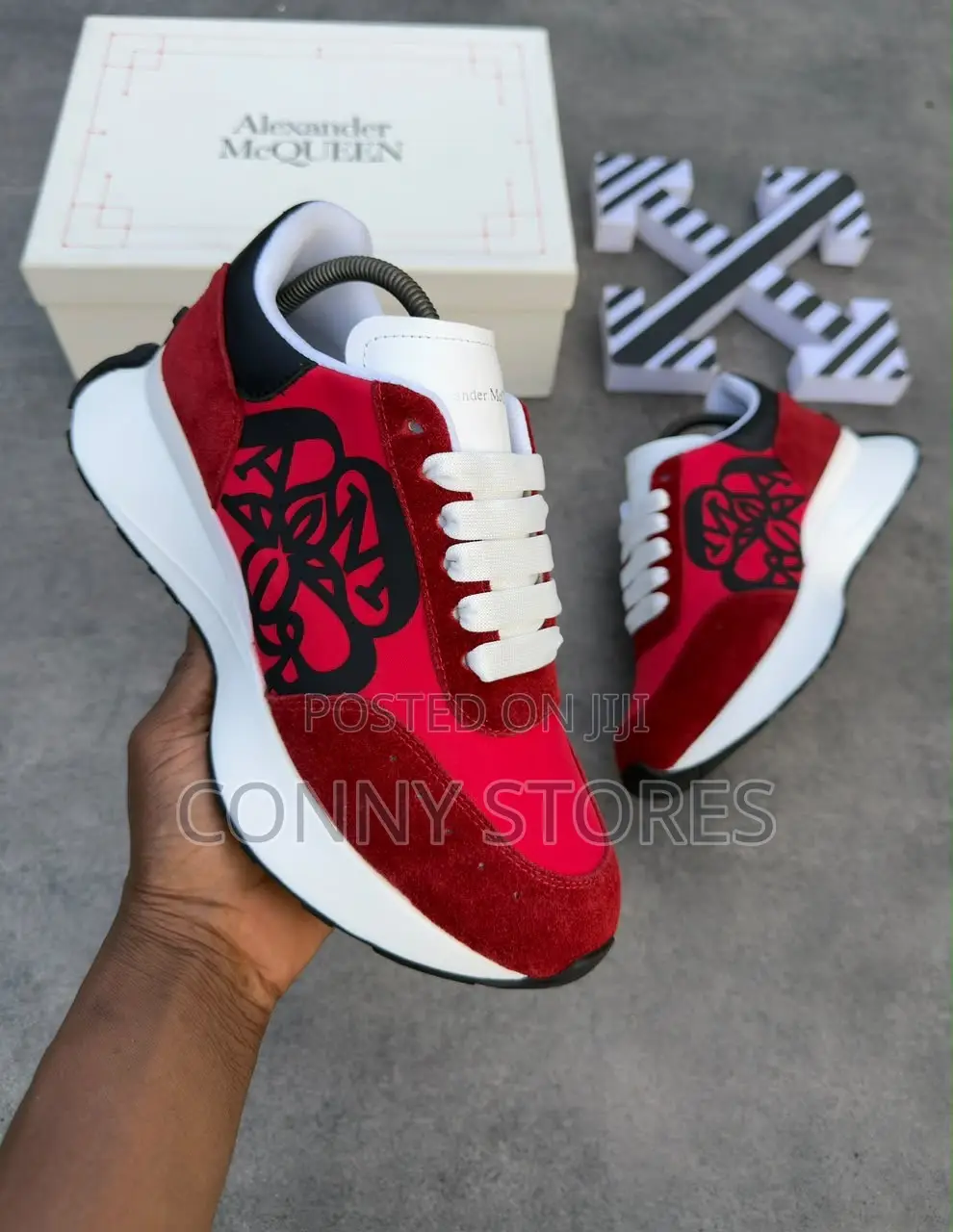 Alexander McQueen Floral Chunky Red Sneakers