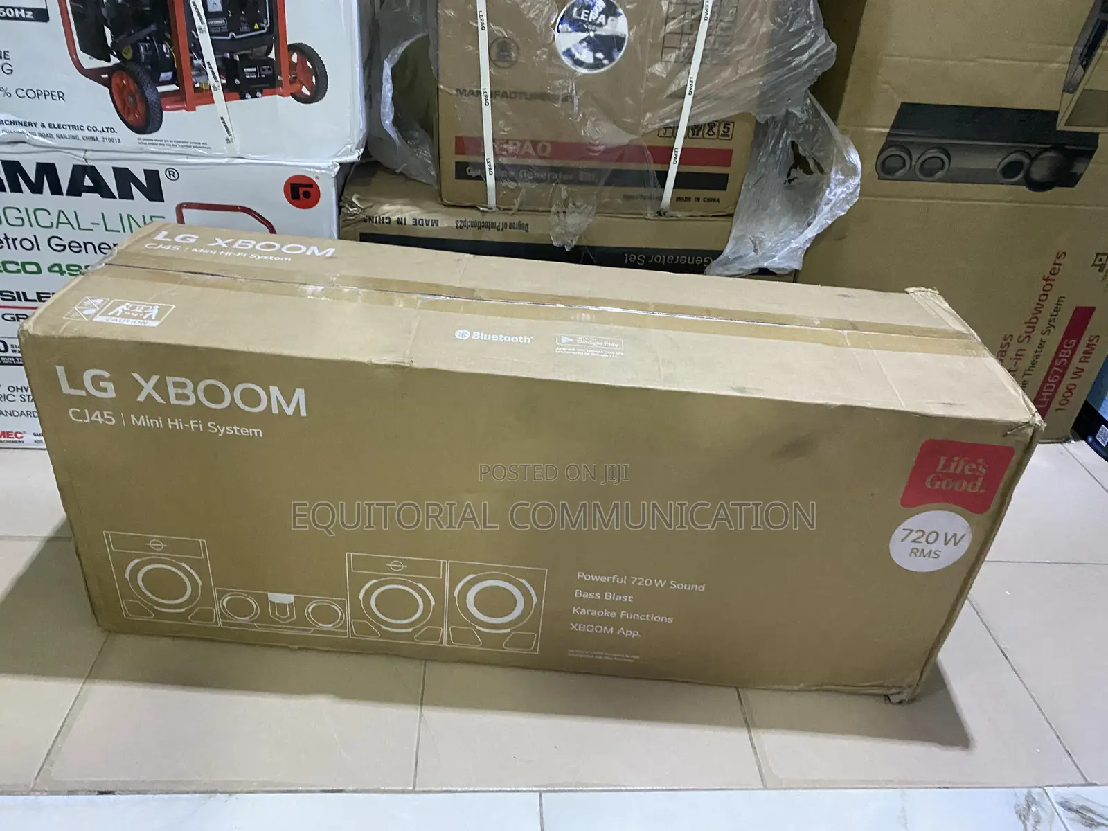 LG CJ45 XBOOM 720W Bluetooth Mini Hi-Fi Audio Setup