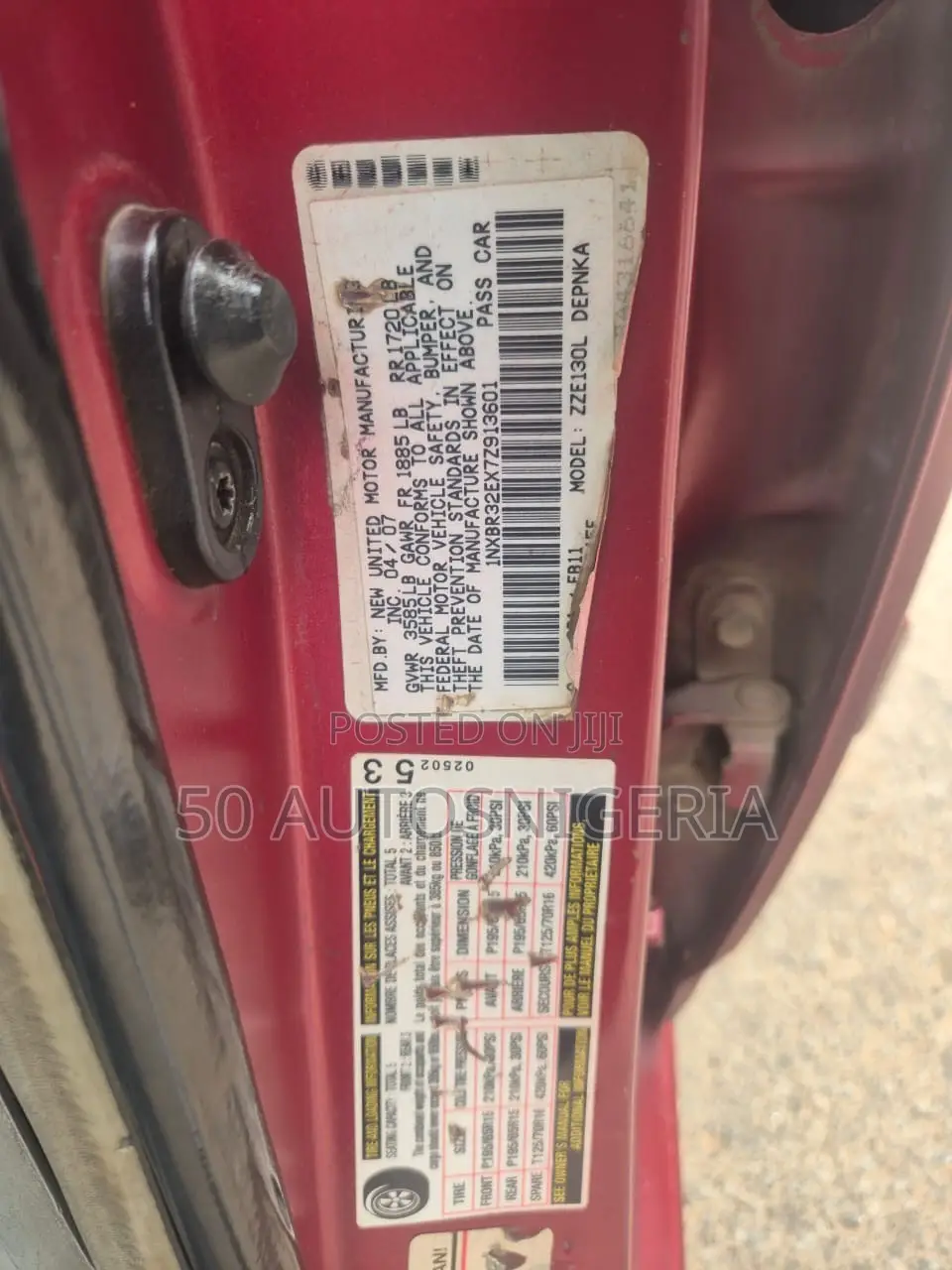 Toyota Corolla 2007 Red
