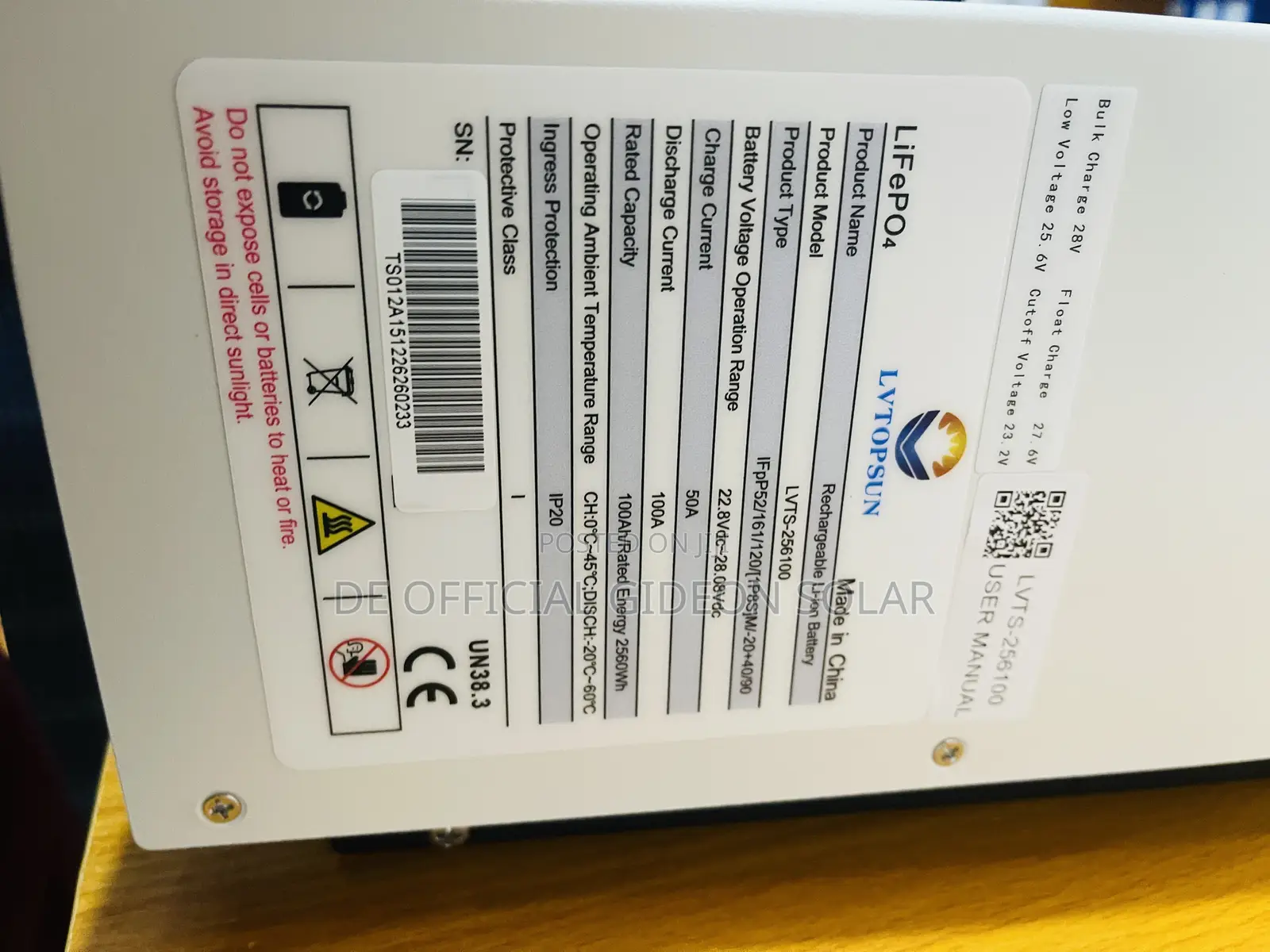 2.5kwh LVTOPSUN Battery