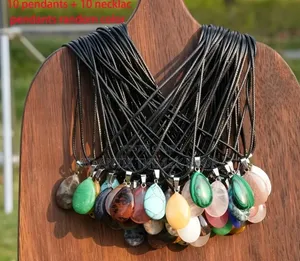 Natural Gemstone Semi Precious Stones Crystal Pendant Amethyst Jade