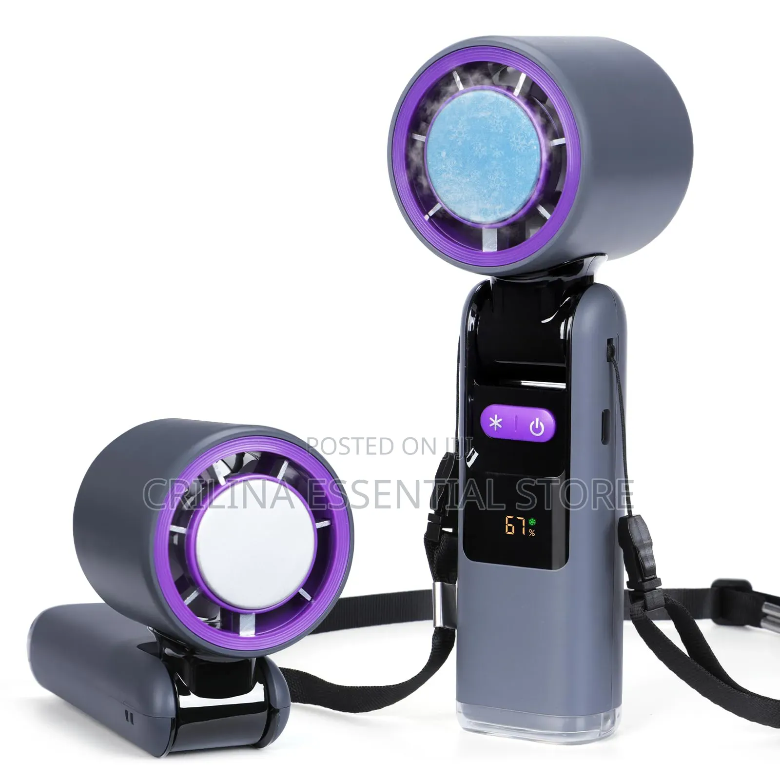 High Turbo Ice Cooling Rechargeable Handy Fan. Battery Size of 4000mAh