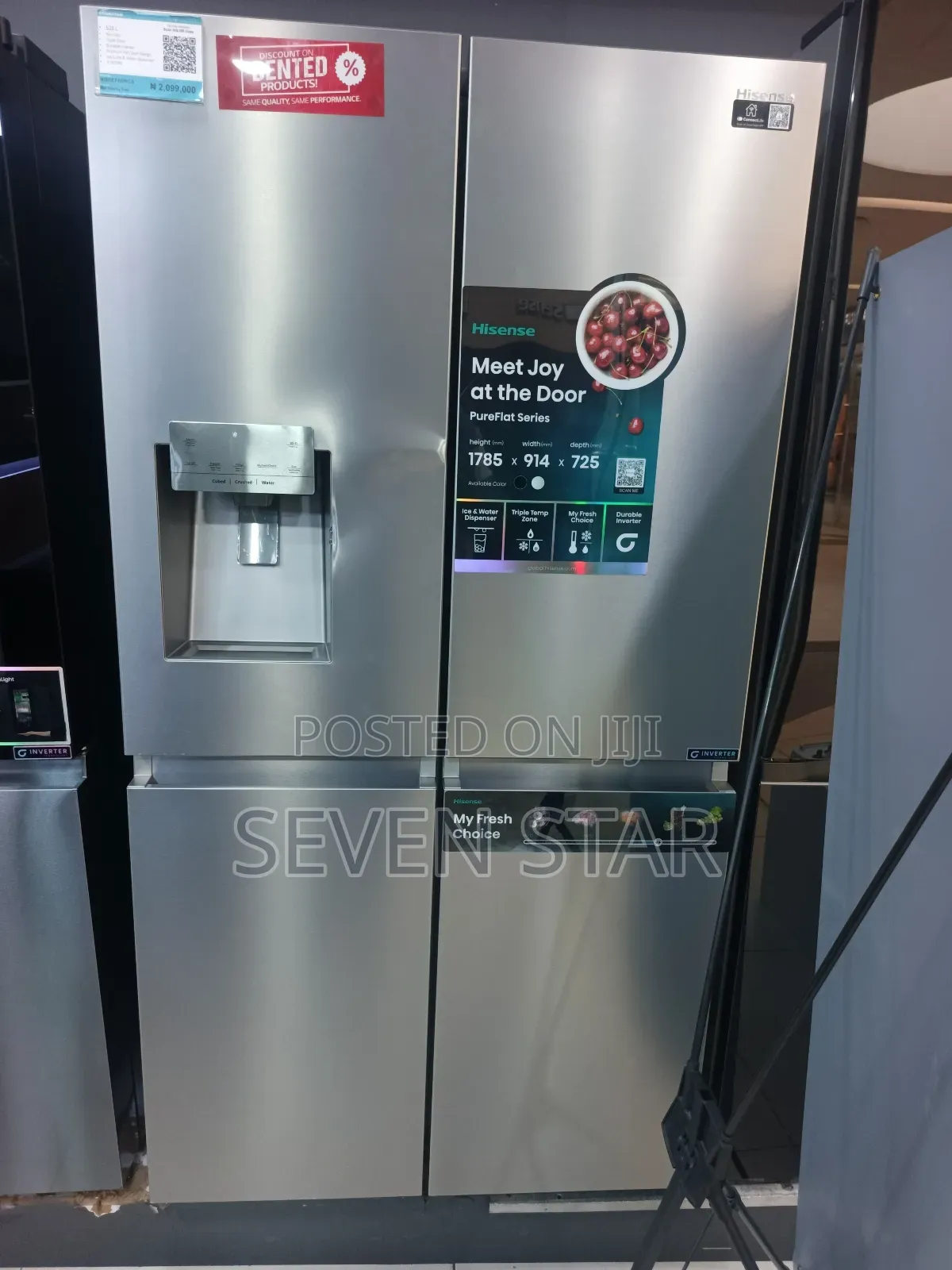 Hisense Side by Side Refrigerator REF 68WCS 538L 4doors