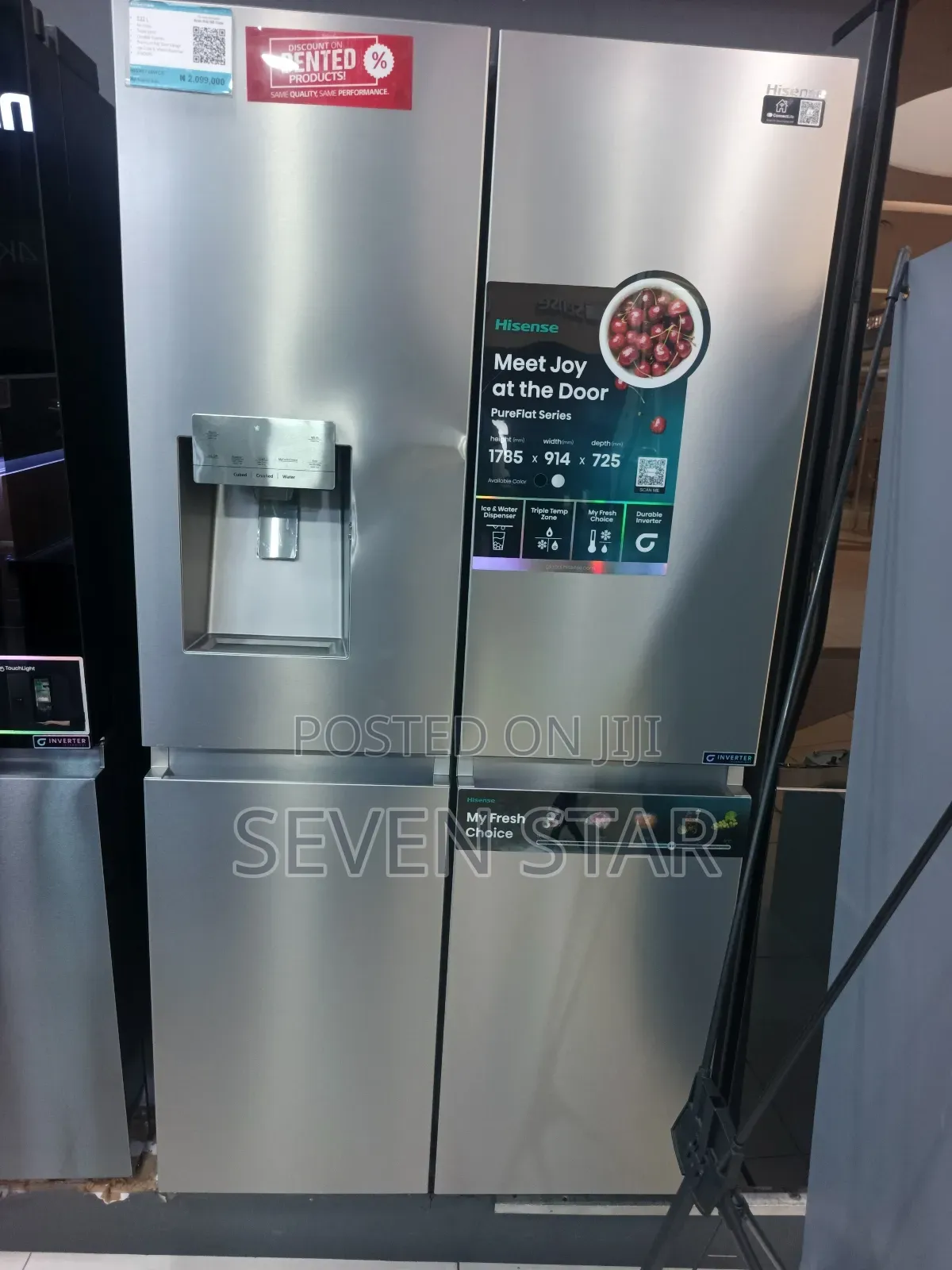 Hisense Side by Side Refrigerator REF 68WCS 538L 4doors