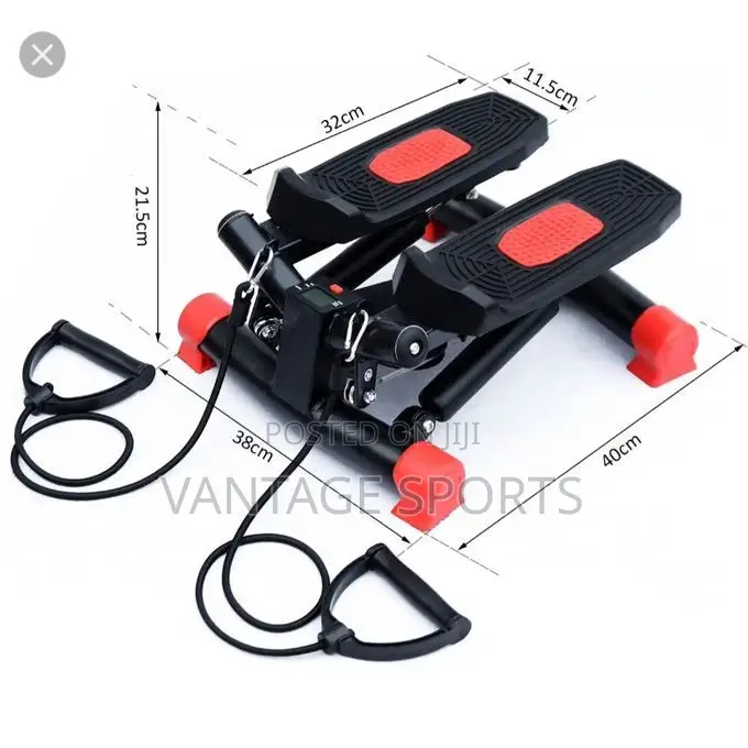 Mini Exercise Stepper Machine With Resistance Bands and LCD Monitor