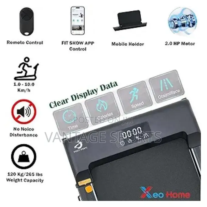 2HP Foldable Walking Pad Treadmill With Handlebar & Under Desk