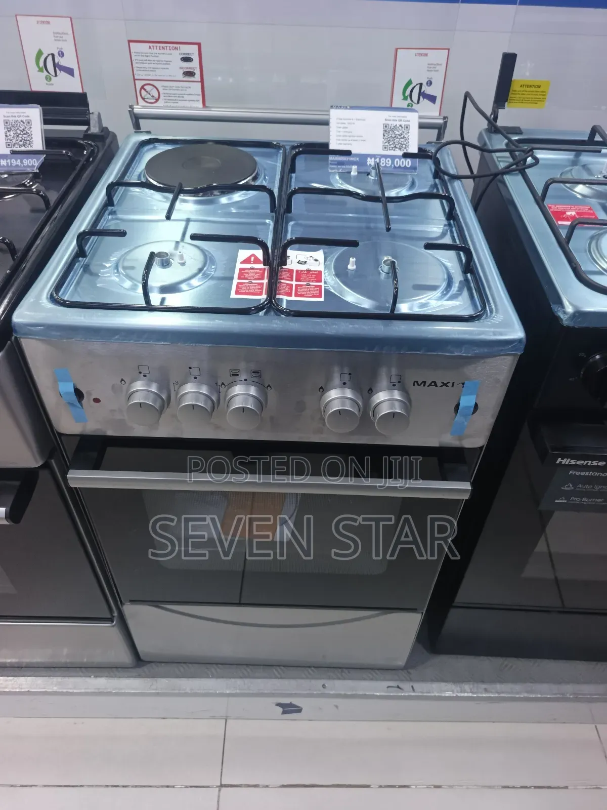 Maxi 3gas 1 Electric Gas Cooker With Oven